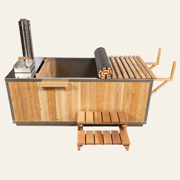 2-Tier Cedar Steps with Straight Top Tread