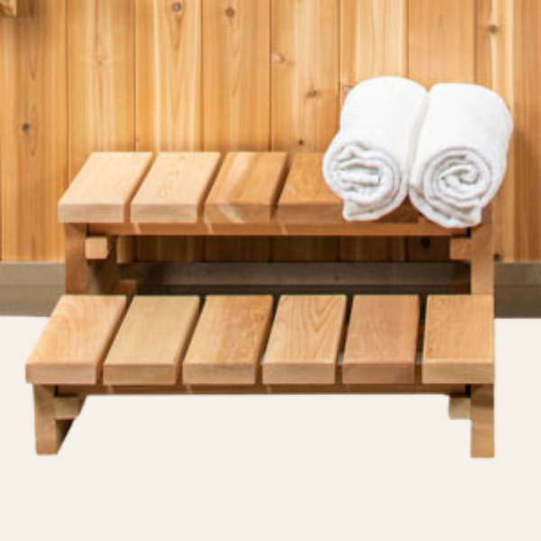 2-Tier Cedar Steps with Straight Top Tread