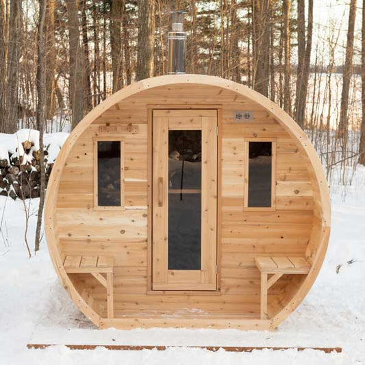 Canadian Timber Elation Barrel Sauna – Wood-Burning