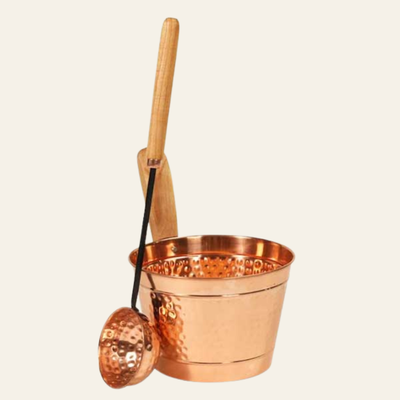 Copper Sauna Bucket & Ladle