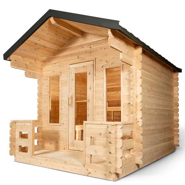 Georgian Cabin Sauna with Porch – Wood-Burning