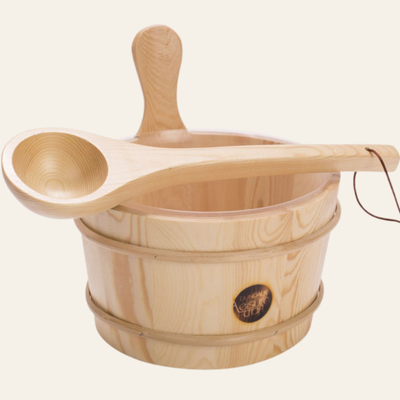 Cedar Sauna Bucket & Ladle Set