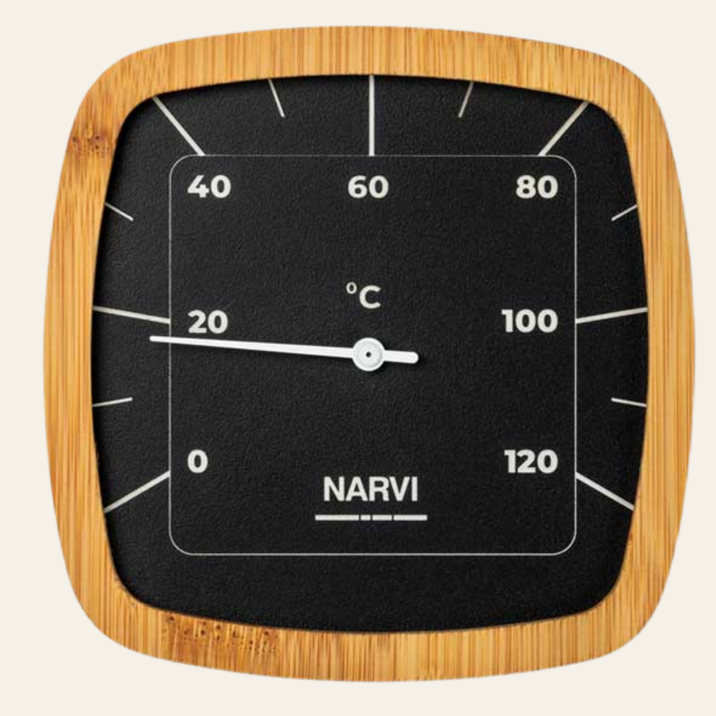 Narvi Black Thermometer – Wall-Mounted