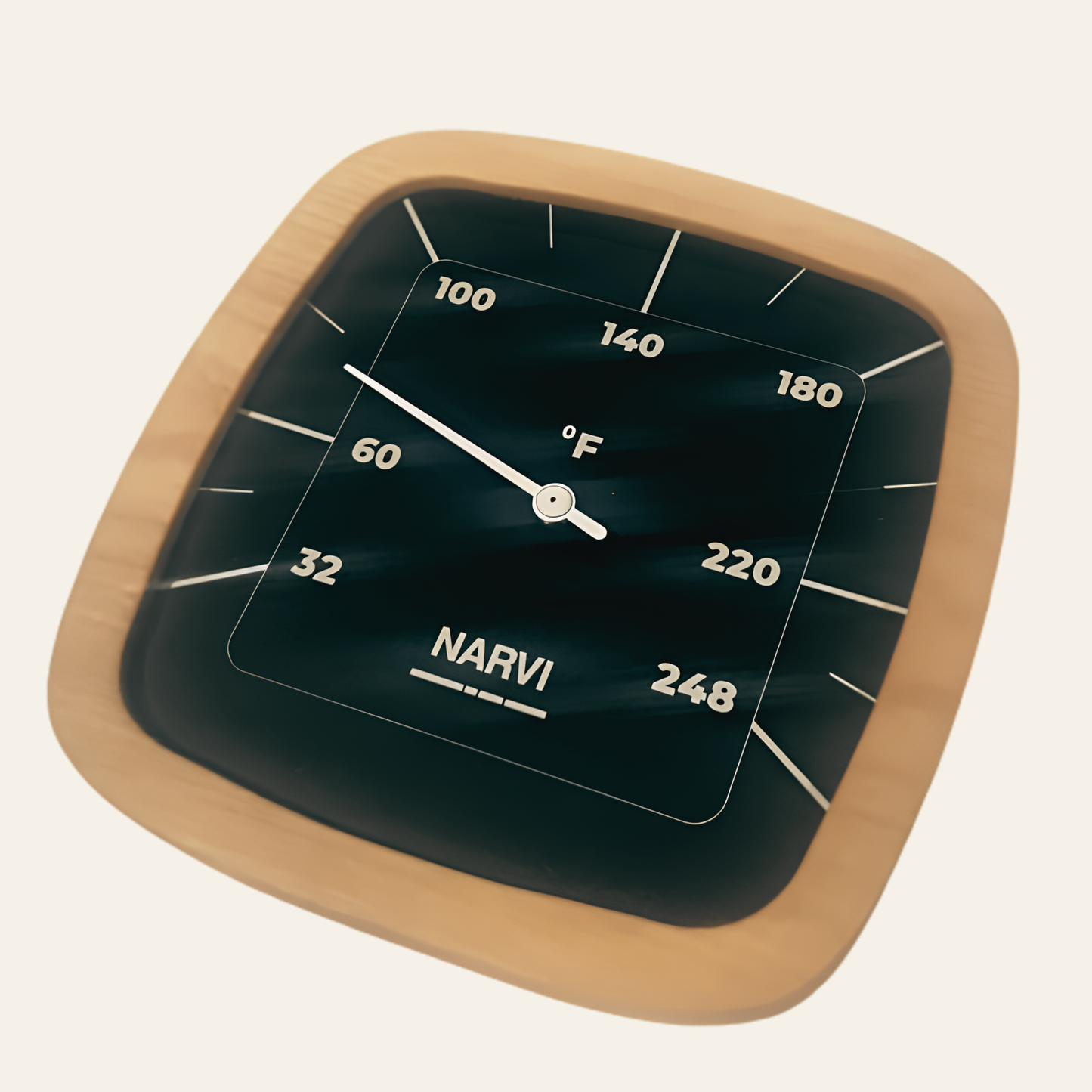 Narvi Black Thermometer – Wall-Mounted
