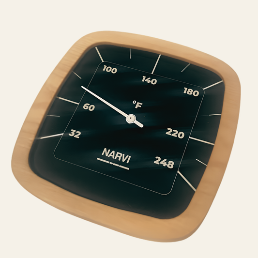 Narvi Black Thermometer – Wall-Mounted