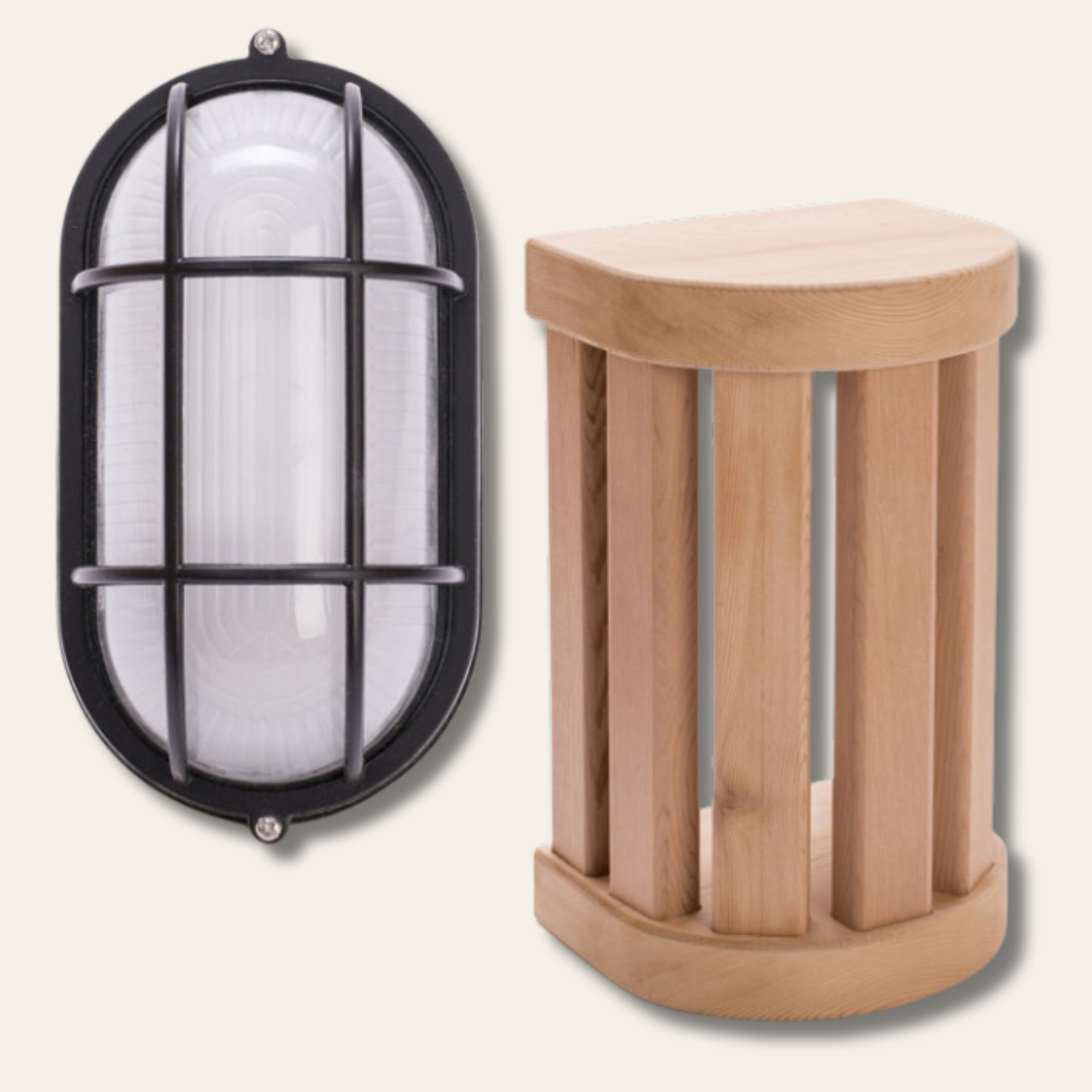 Electric Sauna Light + Cedar Shade Set (Complete Set)