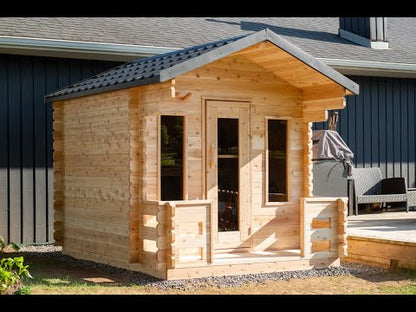 Georgian Cabin Sauna with Porch – Wood-Burning